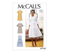 McCall's Patterns McCall's, Cartamodello da donna, vestito lunghezza al ginocchio, taglie 42-52, bianco