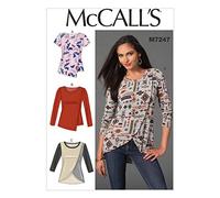 McCall's Patterns McCall's Pattern 7247 Cartamodello per Top da Donna, Taglie 46-48-50-52, Cotone, Multicolore, E5 (14-16-18-20-22)