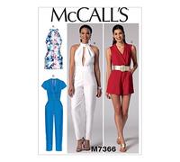 McCall's Patterns McCall's Pattern 7366, Tutine da Donna, Tute e Cintura, Taglie 46-54, Motivi, Multicolore, E5 (14-16-18-20-22)