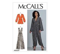 McCall's Sewing Pattern-M8009E5 - Cartamodello per pagliaccetto e tutine da donna, colore: bianco