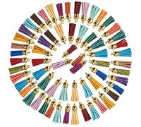 Mcclellanty 100 Pezzi Portachiavi Nappa in Pelle Nappa Nappa Pendenti Nappa Charm per Portachiavi Fai Da Te Artigianato Forniture