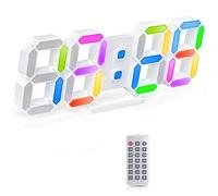 Mcclellanty Orologio da parete digitale LED 3D sveglia da tavolo luminosa orologio da tavolo ora data con controllo app per camera da letto