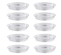 Mcclellanty Piattini per piante, confezione da 10 da 30 cm (12 pollici), vassoi di scarico trasparenti per vaso di fiori per piante da interno ed esterno, giardino chiaro