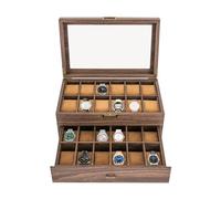 MccoMMon Scatola porta orologi 24 scomparti portaorologi da uomo, scatola per orologi a doppio strato, per uomo e donna, per orologi, per orologio rimovibile, tipo di cassetto