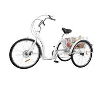 MccoMMon Triciclo di mezza età da 26 pollici, ingranaggi 3 ruote, 3 ruote cruiser, triciclo città, sedile regolabile con cestino, adatto per sport all'aria aperta