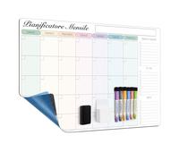 MCCORL 60×40cm Lavagna Bianca Pianificazione la Mensile Famiglia da muro, Adesiva Lavagna Cancellabile Calendario Settimanale, Memo da Parete, Agenda Famiglia, Pianificare I Pasti - in Italiano