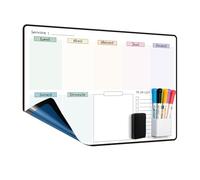 MCCORL Calendario adhesif Lavagna bianca Planning da parete, pianificatore mensile e settimanale, cancellabile, perfetto per pianificazione delle attività, organizzatore settimanale pasto familiare