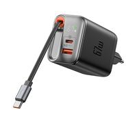 Mcdodo 67W Caricatore USB C con Cavo USB C Retrattile Alimentatore USB C GaN
