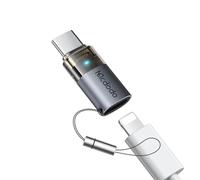 mcdodo Adattatore da Lightning a USB C da 60 W, ricarica rapida e trasferimento dati (solo per computer, laptop), compatibile con iPhone 17, 16, 15, MacBook, iPad
