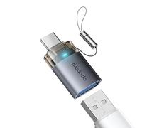 mcdodo Adattatore USB a USB-C con cordino, adattatore C maschio a A 3.0 femmina OTG compatibile con iPhone 16/15, MacBook Pro/Air, iPad, Microsoft Surface, Galaxy S25/S24