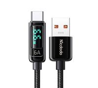 mcdodo Cavo USB C a USB C 100W di ricarica rapida on display a LED PD 5A 1.2M compatibile con iPhone 15/15 Pro/15 Pro Max MacBook Pro Air iPad Pro (Nero-USB A a USB C)