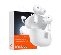 MCDODO GoPods - Bluetooth 5.3, microfono integrato, 21 ore, dispositivi Bluetooth AURICOLARI WIRELESS, Bianco