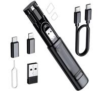 McDodo Set di Adattatori USB C 60 W, Multi 6 in 1 con Custodia, Lightning/Micro/TF e Slot per Schede SIM per Cavi da Viaggio