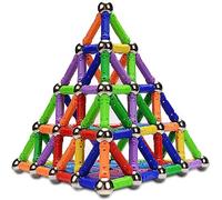 McDou Bastoncini Magnetici 140 Pezzi - Costruzioni 3D STEM per Bambini | Aste, sfere e connettori che si uniscono e separano. Crea modelli 3D. Sviluppa logica e immaginazione. +6 anni.
