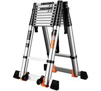 MCDSKVDF Scale, Scalacopica Climatibile, Scalacopica in Alluminio, Scala Ingegneristica Pieghevole Di Tipo A, Scala Regolabile Della Scala Multifunzionale Portatile, con 150 Kg/2.7M+2.7M