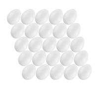 MCE-Commerce A636025-1 - Uova in plastica, 6 cm, 25 Pezzi, per Fai da Te e Decorare Pasqua, Colore: Bianco