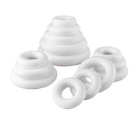MCE-Commerce Anelli in polistirolo 5 x 7,5 cm 4 x 10 cm 3 x 12 cm, 1 x 15 cm 1 x 17 cm, Bianco, 7,5cm, 10cm, 12cm, 15cm, 17cm