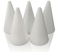 MCE-Commerce Cono di polistirolo, Diametro, Altezza, 5 Pezzi, Polistirene, Bianco, Ø 7 cm Höhe 12 cm