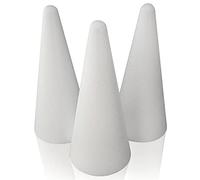 MCE-Commerce Cono in polistirolo, Diametro, Altezza, 3 Pezzi, Polistirene, Bianco, Ø 9 cm altezza 20 cm