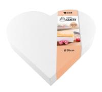 MCE-Commerce Torten Dummy Disco di polistirolo, Bianco, Herz 30 cm, H 5cm