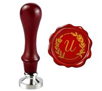 Mceal Wax Sigillo in Cera, Sigillo in Ottone Argento 25mm Dia, Invito di Nozze, Buste Carte Regalo, Iniziale del Regalo di Natale, Lettera U