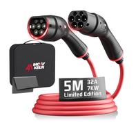 MCEVKELN Cavo di ricarica EV tipo 2 - 7 kW 5 m modalità 3 per veicoli elettrici e ibridi | Caricatore portatile monofase 32 A con borsa, per modello Y/Model 3/ID.4/IONIQ 5/EV6/EQC/GLC EQ/iX1/i4