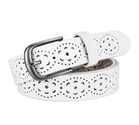 McFanBe Cintura da Donna in Pelle per Jeans da Abito Pantaloni da Donna con Cinturino in Vita (C:Bianca, M:105cm(Misura la vita 85-94cm/34-37pollici))