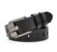 McFanBe Cintura da Donna in Pelle per Jeans da Abito Pantaloni da Donna con Cinturino in Vita (M:105cm(Misura la vita 85-94cm/34-37pollici),B:nero)