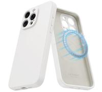 MCFANCE Custodia magnetica in silicone per iPhone 15 Pro Max Magsafe Custodia in silicone con fodera in microfibra per iPhone 15 Pro Max 6,7 pollici 2023 (bianco puro)