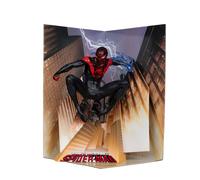 McFarlane Toys - Marvel Spider-Man scala 1:10 da collezione con scena (Miles Mor