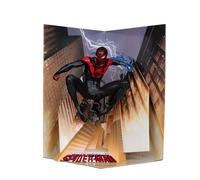 McFarlane Toys - Marvel Spider-Man scala 1:10 da collezione con scena (Miles Mor