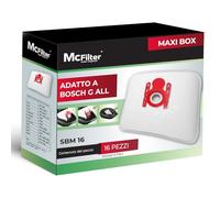 McFilter 16 sacchetti aspirapolvere per Bosch Tipo GALL BBZ16GALL Serie 2&4 | Confezione da 16 in microfibra a 5 strati con chiusura igienica e filtro - ricambio per Bosch Tipo G ALL