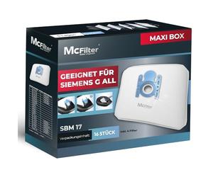 McFilter | 16 sacchetti per la polvere compatibili con Siemens tipo G All serie VZ41FGALL / VZ16GALL VS06 Q2.0 Q3.0 Q5.0 Q8.0 VSQ5 VSQ8 Z 2.0 Z 3.0 Z 5.0 Z 7.0 synchropower | in iltro