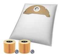 McFilter | 20 sacchetti per aspirapolvere in tessuto non tessuto + 2 filtri a cartuccia adatti per Kärcher 6.959 322.0 WD2, MV2 | Filtro di ricambio per KFI 3310, sacchetti per aspirapolvere,