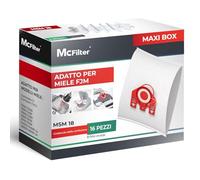McFilter I 16 sacchetti per la polvere adatti per aspirapolvere Miele serie FJM S2 S3 S4 S5 S6 S7, Complete C1, Compact C1/C2 I incl. 8 filtri con sigillo automatico per la polvere I MAXI BOX