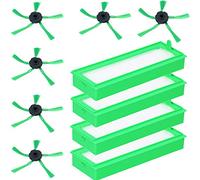 McFilter I Set da 10 pezzi adatto per Vorwerk Kobold VR300 VR200 Set di spazzole filtranti Kobold Robot aspirapolvere, set composto da 4 filtri fini + 6 spazzole laterali, set di ricambi
