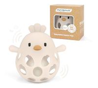 MCGMITT Giochi Neonato 0-3 mesi - Sonaglio a Forma di Pulcino in Silicone Giocattoli Montessori Sensoriali per Bambini, Mordicchiare Senza BPA, Palla Facile da Afferrare 6-9-12-18 Mesi, Beige