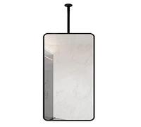 McgoS Specchio da Parete Specchio Rettangolare per Appendere al Soffitto, Specchi da Parete Specchio cosmetico con Braccio Montato a Soffitto, Specchio Appeso Decorativo con Cornice in Metallo Ner