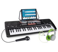 McGrey BK-4910BK Keyboard con Microfono e Set Cuffie per Bambini, 16 suoni | Keyboard per principianti con 49 tasti, 10 ritmi, 8 suoni percussivi, 6 brani demo, Regolazione volume a 8 livelli, 5 mm)