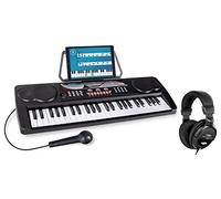 McGrey BK-4910BK Set Keyboard per principianti - 49 tasti, 16 suoni, 10 ritmi, 8 suoni percussivi e 6 demo - incl. microfono, leggio e cuffie - nero