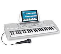 McGrey BK-4910SR Keyboard - Keyboard per principianti 49 tasti - con 16 suoni & 10 ritmi - 8 suoni percussione & 6 brani demo - microfono & leggio - argento