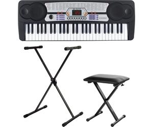 McGrey BK-5410 Keyboard Piano con 54 Tasti - Kit Tastiera Elettronica Pianola con Supporto e Panca per Pianoforte - Piano Digitale Ideale per Principianti con Microfono 255 Suoni e 255 Ritmi