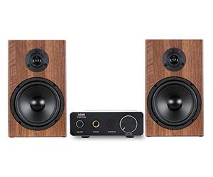 McGrey BMS-80 BR Micro Stereo - incl. mini amplificatore e cavi per casse - ingressi RCA e AUX - 80 watt - marrone