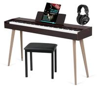 McGrey DP-17 WD Design Piano Set - 88 tasti pesati con meccanica a martello e dinamica di tocco - 128 suoni - 600 ritmi di accompagnamento - incl. panca, cuffie e scuola di pianoforte - noce scuro