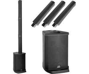 McGrey E-208LA Line array sistema attivo a colonna- Sistema PA - 100 Watt - Subwoofer da 8" - 4x altoparlanti full range da 2,5" - Lettore multimediale USB/SD/Bluetooth - Nero