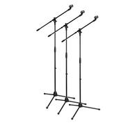 McGrey MBS-01 3x Set Supporto microfono con braccio e morsetto per microfono braccio orientabile, altezza regolabile, treppiede con asta a giraffa per microfono, lunghezza del braccio circa 75 cm