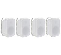 McGrey OLS-5251WH Outdoor Speakers Set 4x - 2-Way System - IP56 - For Restaurant, Beer Garden, Terrace & Garden - 5.25" Woofer, 1" Tweeter - 50W, 8 Ohm, 70/100V - White