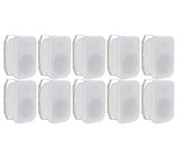 McGrey OLS-5251WH Set 10 Pezzi Altoparlanti da esterno - Diffusore sonoro da giardino, terrazza - Altoparlante HiFi a Muro - IP56 Impermeabile 50 Watt bianco
