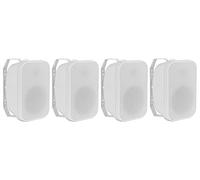 McGrey OLS-651WH Set 4 Pezzi Altoparlanti da esterno - Diffusore sonoro da giardino, terrazza - Altoparlante HiFi a Muro - IP56 Impermeabile 60 Watt bianco