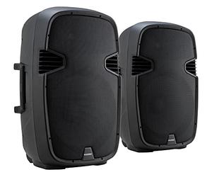 McGrey P215 MA Cassa Attiva 800 Watt Coppia, 2 casse fullrange attive | Lettore MP3 integrato FM/USB/SD/Bluetooth®, Potenza: 120 W RMS/ 800 W Peak, Sistema a 2 vie con woofer da 15" e tweeter da 1"